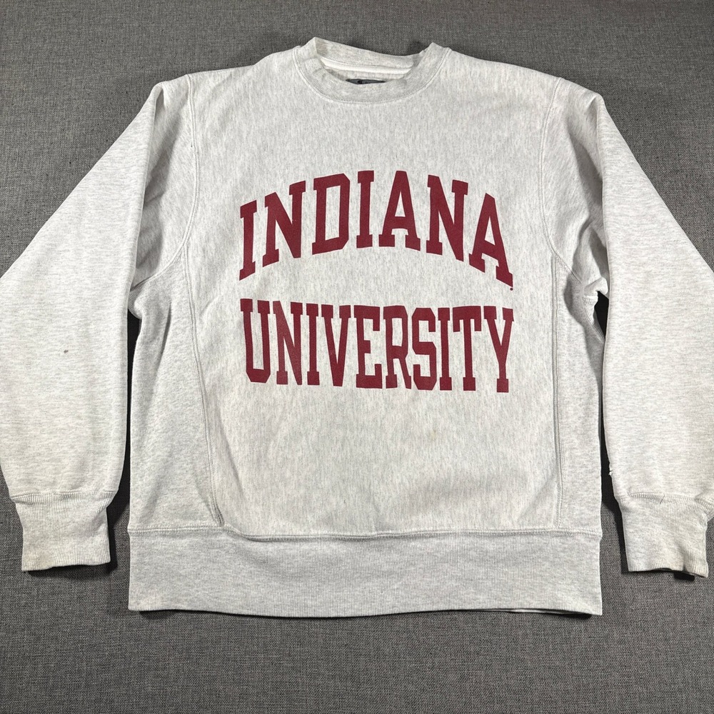 Vintage Champion Reverse Weave Sweatshirt Mens‎ Small Gray Indiana University